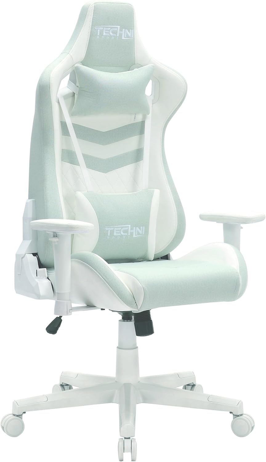 Techni Sport Green Pastel Multi-Layered Fabric Gaming Chair