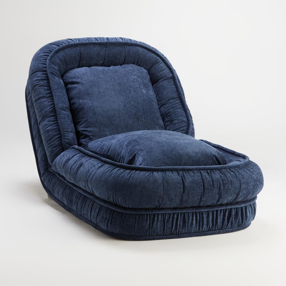 LouannTatami Foldable Lazy Sofa Bed Floor Chair - Adjustable Human Dog Bed for Adults Kids Floor Seats - Cozy Small Couch for Home Living Room(Blue)