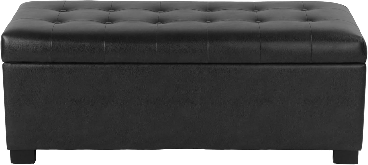 HomePop Large Tufted Storage Bench - Classic Black