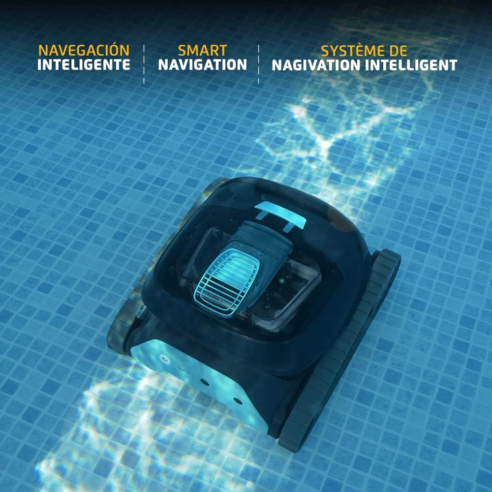 Dolphin Liberty 200 Cordless Robotic Pool Vacuum Cleaner — Simple Inductive Charging Wall Climbing Capabilities Ideal for Above and In-Ground Pools up to 33 FT in Length Blue