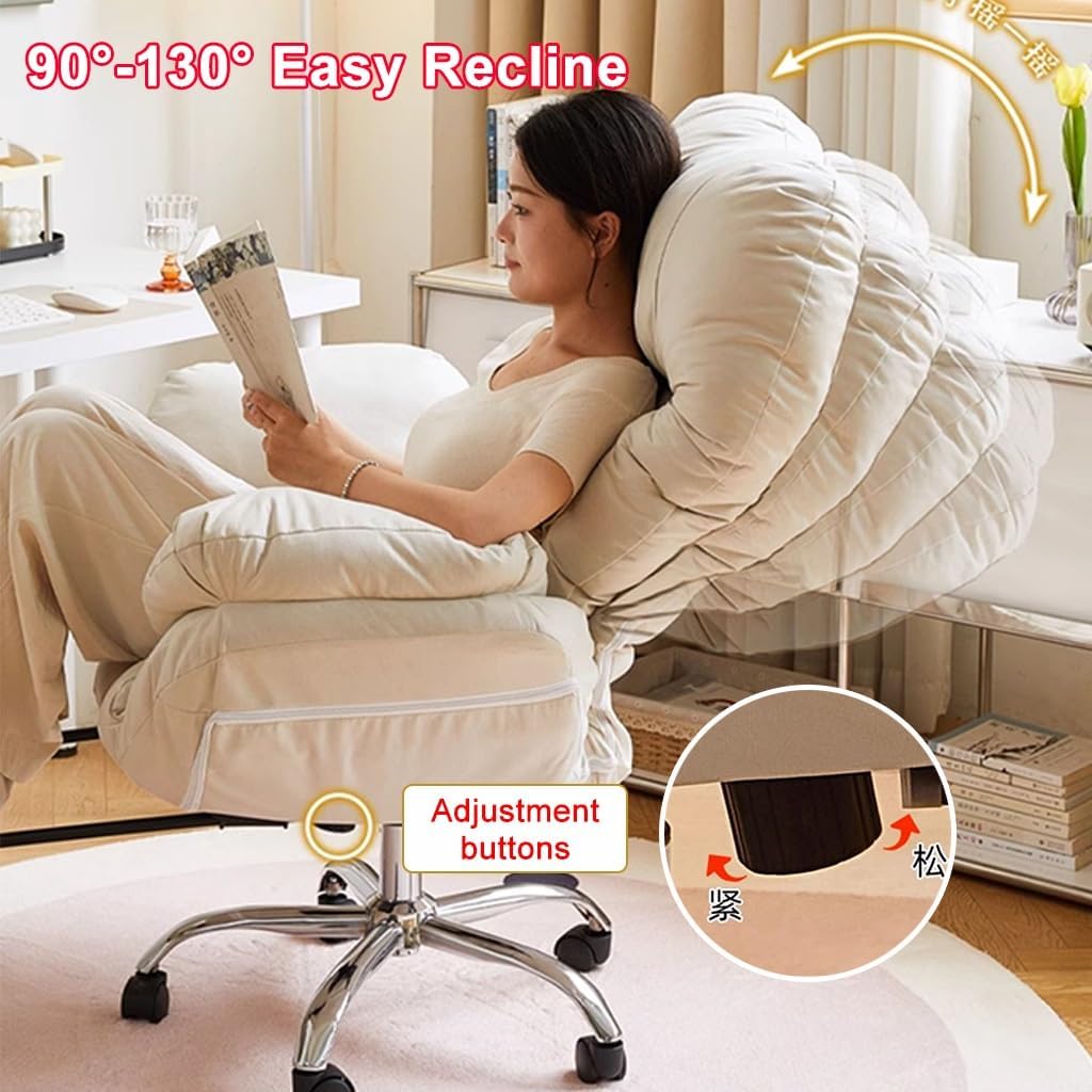 Lazy Sofa Gaming Chair Office Chairs Recliner Chair for Bedroom, Study, Office; Modern Style; Blue, Leather; Ergonomic, Adjustable Height