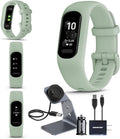 Garmin vivosmart 5 Fitness Tracker, Long-Lasting Battery, Wrist Heart Rate, Sleep Tracking, Smart Notifications, Compatible with Phone GPS, Mint, Signature Series Charger Bundle