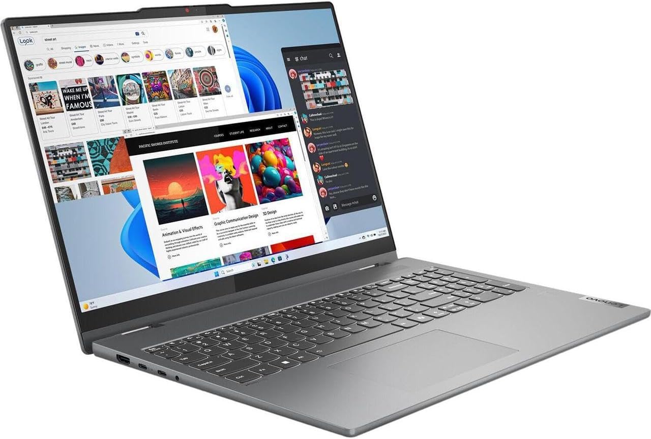 Lenovo IdeaPad 5 2-in-1 with AMD Ryzen 7 8845HS Processor, 16' WUXGA Touchscreen Display, 16GB LPDDR5X RAM, 1TB SSD, Digital Pen, Backlit KYB, FP Reader, and Win 11 Home