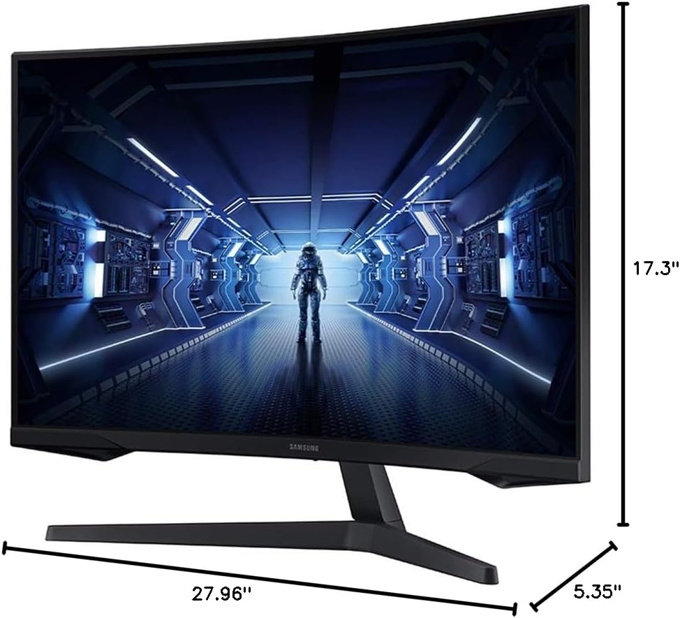 Samsung 32' Odyssey G5 Gaming Monitor, WQHD (2560x1440), 144Hz, Curved, 1ms, HDMI, Display Port, AMD FreeSync Premium, HDR10, LC32G55TQWNXZA, Black