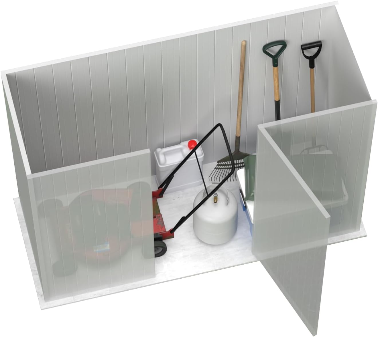 ABSCO 7' x 3' Space Saver Shed, Aluminum and Steel Utility Tool Shed, Outdoor Storage for Backyard, Lawn Patio, Bikes, Pale Eucalypt Metal Shed