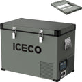 ICECO VL45 12 Volt Refrigerator, 45L Portable Refrigerator with SECOP, 0°-50°F 12v Car Fridge Freezer, 12/24VDC 110-240VAC, Electric Cooler Portable Freezer for Car, RV, Camping| With Sliding Rail