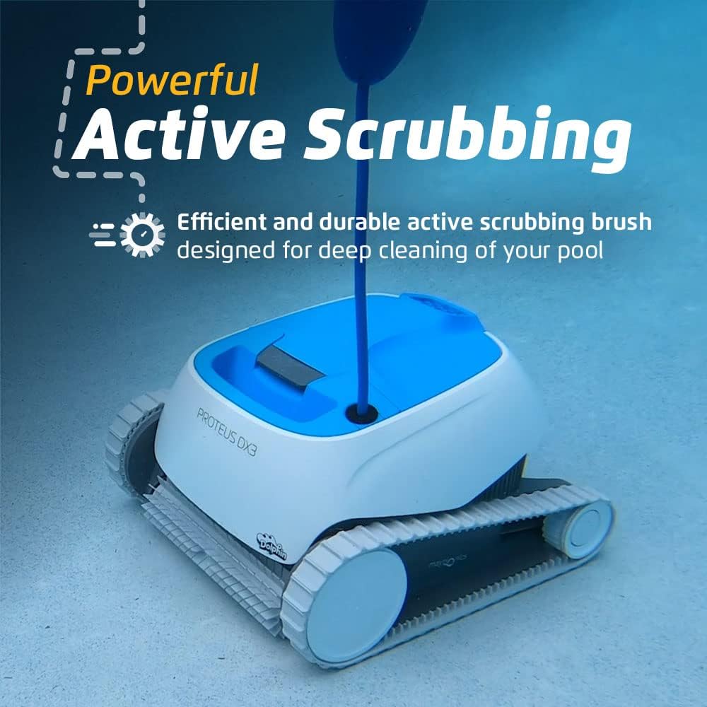 Dolphin Proteus DX3 Automatic Robotic Pool Vacuum Cleaner Includes Ultra-Fine Filters for an Ultimate Clean, Ideal for In-Ground Pool up to 33 FT in Length