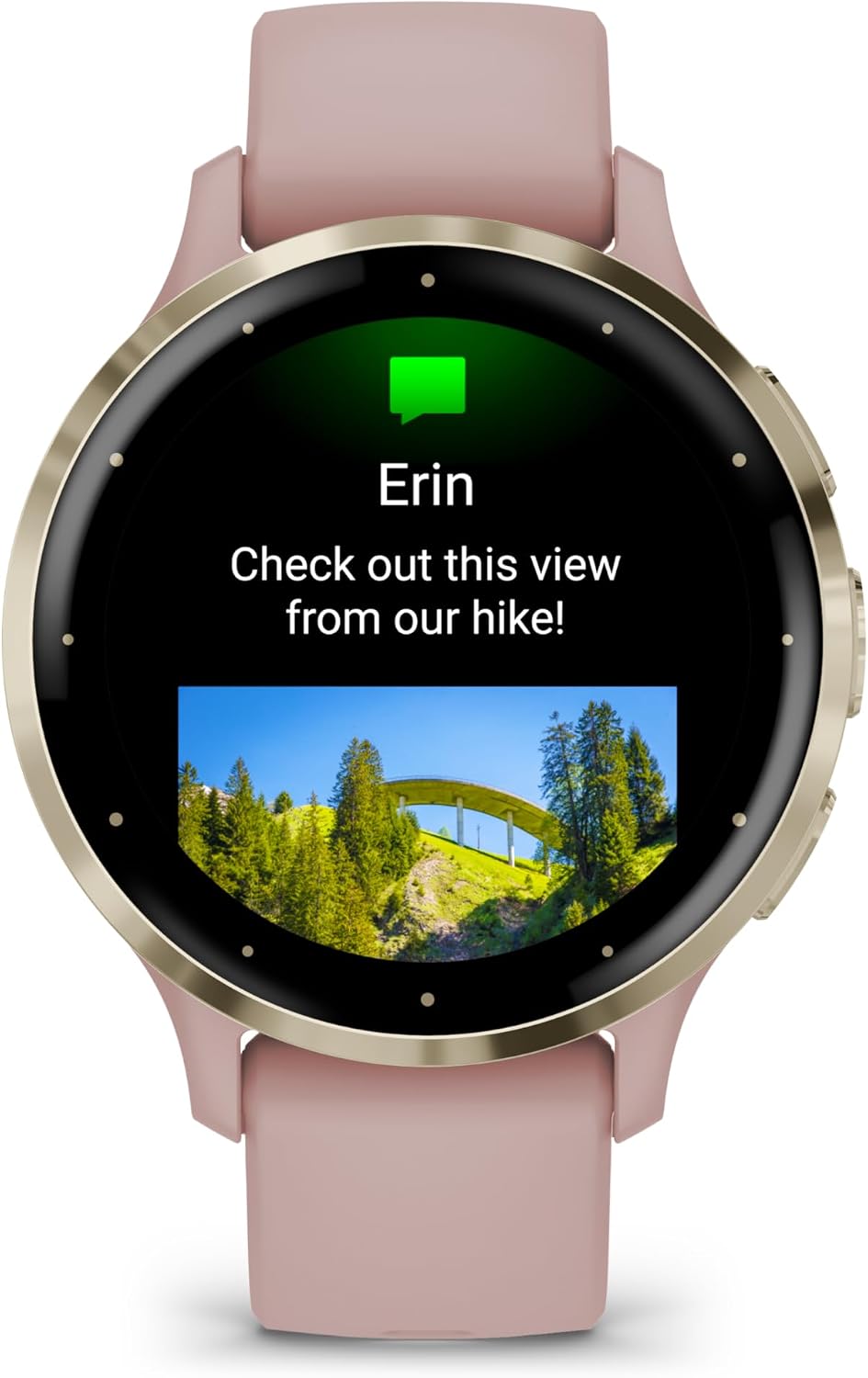 Garmin Venu 3S Advanced Fitness and Health Tracker Smart Watch Soft Gold Stainless Steel Bezel with Dust Rose Case and 41MM Silicone Band 1.2 Inch AMOLED Touch Screen Display Bundle