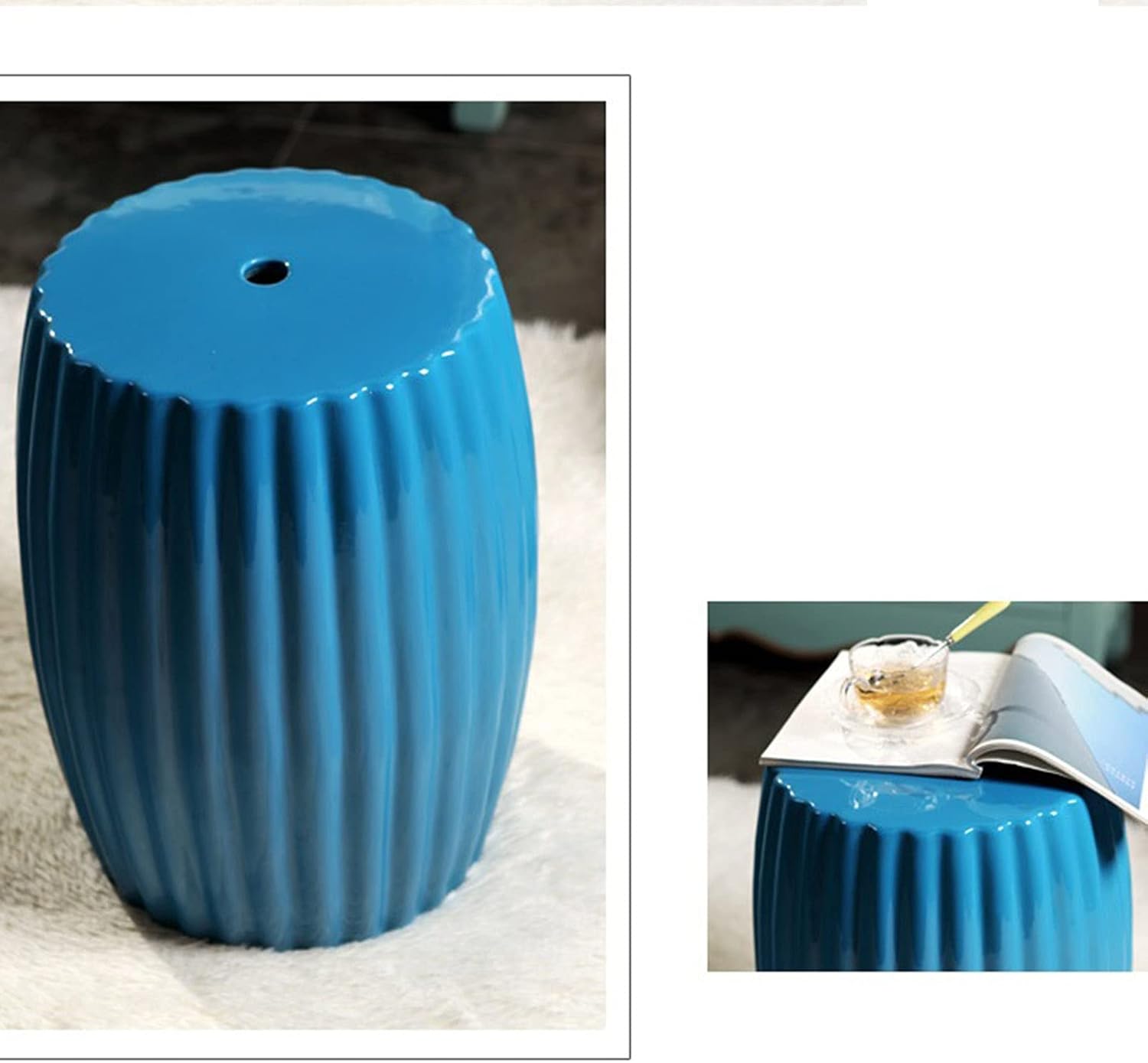 Garden Stool,Ceramic Garden Stool, European-Style Home Decorations, Dressing Stools, Living Room Flower Ceramic Drum Stools, Pavilions Drying Stools. (Color : Pink)(Pink)