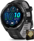 Garmin 010-02809-00 Forerunner 965 Running Smartwatch Black and Powder Gray Bundle with Deco Essentials Exclusive 26 Month CPS Enhanced Protection Pack
