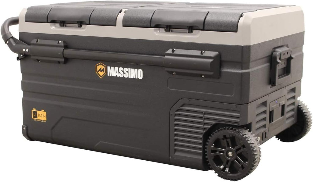Massimo Motor E-Kooler AC/DC Travel Cooler Fridge for Vehicle RV Boat Fishing Camping, Iceless Electric, Portable Freezer Fridge APP Control (95 Liter) (Batteries Sold Separately)