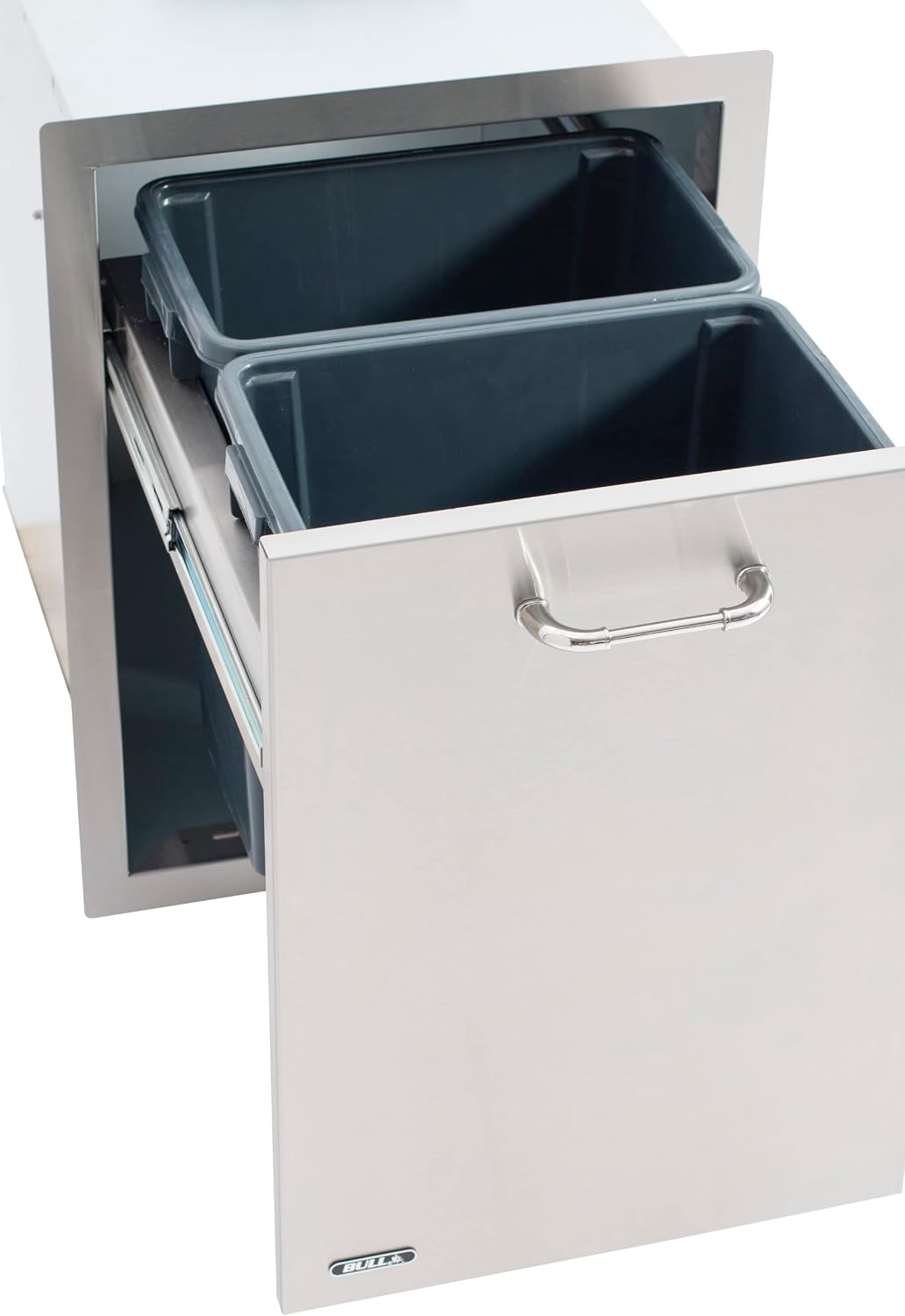 Bull Slim 10 Gallon Pull-Out Trash Drawer with Trash Can, 16.5x27-Inches (56941)