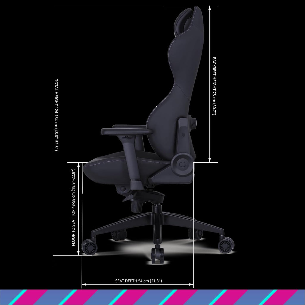 Cooler Master Hybrid 1 Ergonomic Gaming Chair MuscleFlex® Mesh, Cold-Molded Foam, Steel Frame | Aluminum Base. 180 Reclining, Adjustable Lumbar Support | Gas Lift, 360° Swivel for PC Game | Office