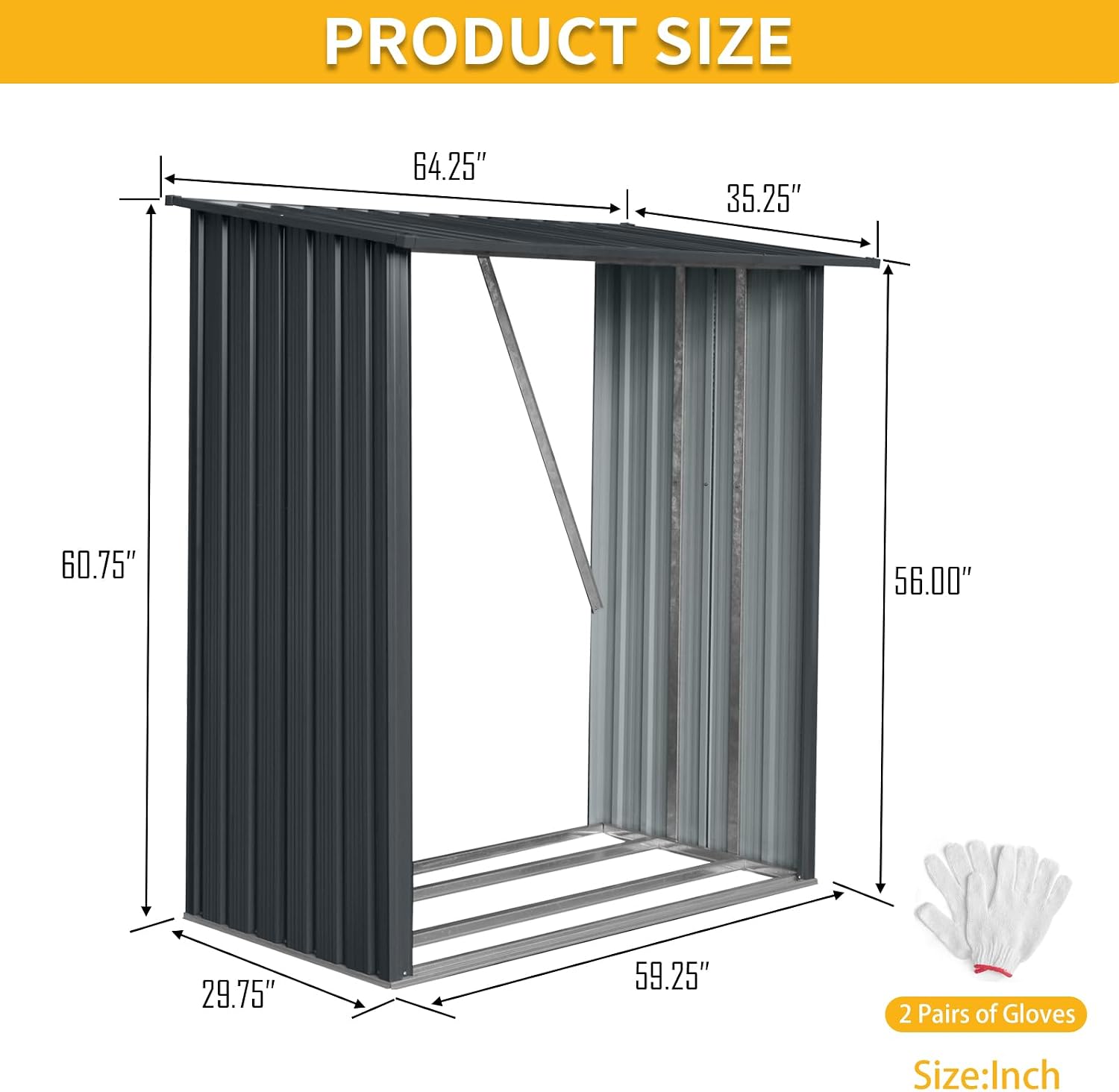Outdoor Firewood Racks 3FT x 5FT, Firewood Storage Shed, Open Wood Shed For Firewood, Pellet, or Lumber Storage