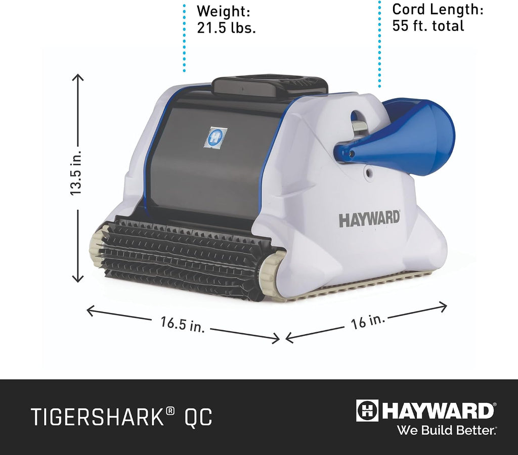 Hayward W3RC9990CUB TigerShark QC Robotic Pool Cleaner with Quick Clean, Automatic Pool Vacuum for Inground Pools up to 20 x 40 ft.