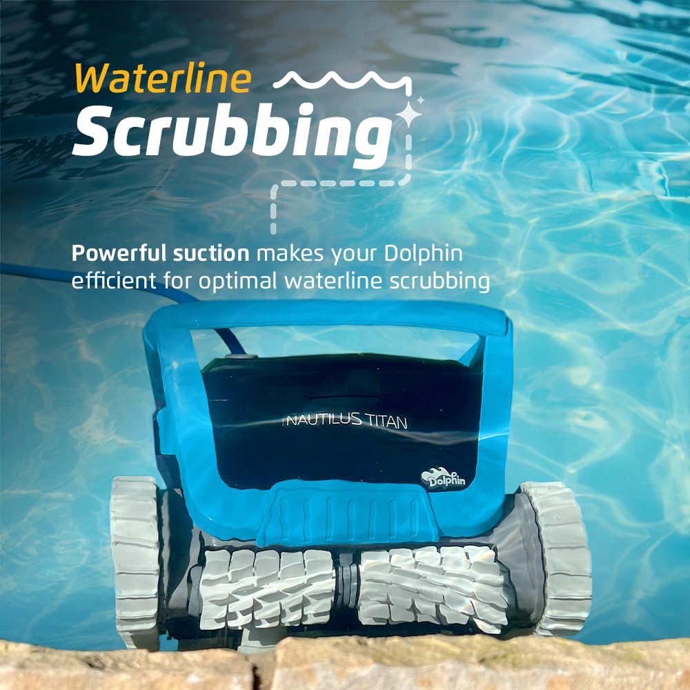Dolphin (Upgraded 2026) Nautilus Titan Wi-Fi Automatic Robotic Pool Vacuum Cleaner Waterline Scrubbing, Multi-Layer Filtration, Ideal for Inground Pool up to 50 FT in Length