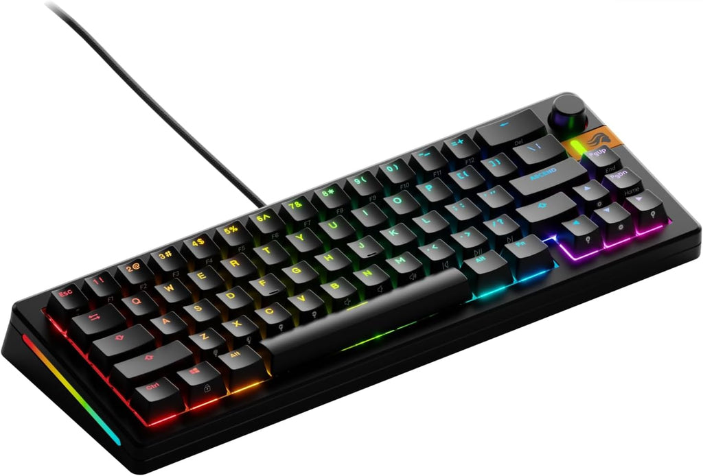 Glorious Gaming - GMMK 3 HE Rapid Trigger Keyboard, Hall Effect, 8K Polling Rate, MX Mechanical & Magnetic Switches, Hotswappable 65% Keyboard, Modular Gasket System, Doubleshot PBT keycaps (Black)