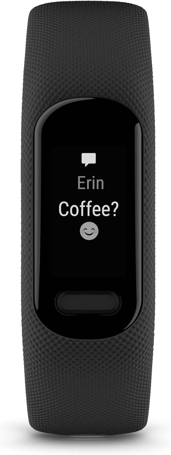 Garmin vivosmart 5 Fitness Tracker, Long-Lasting Battery, Wrist Heart Rate, Sleep Tracking, Smart Notifications, Compatible with Phone GPS | Signature Series Charger Bundle