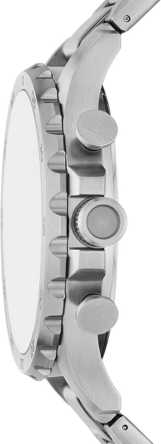 Fossil Men's Nate Quartz Watch, Oversized Stainless Steel Chronograph Watch for Men