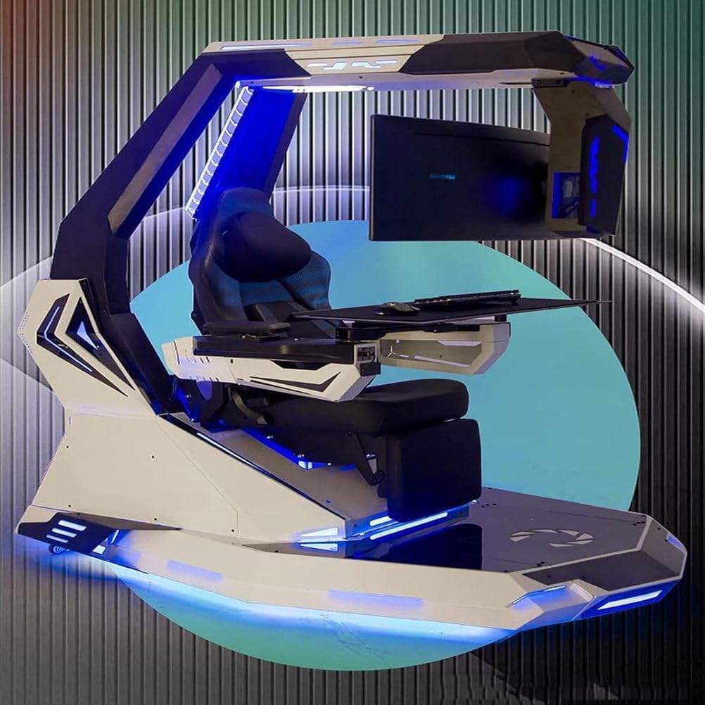 A Fully Functional Zero-Gravity Computer Cockpit, Capable of Sitting, Reclining, and Standing; A Computer Cockpit Chair; an Executive Office Chair