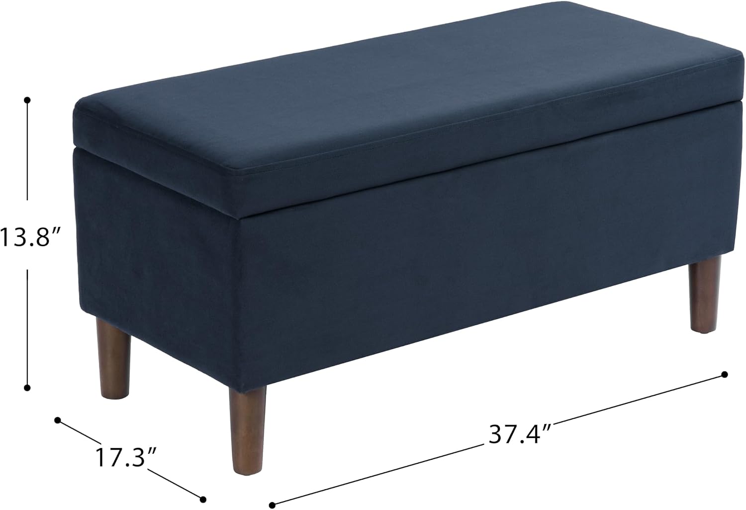 HomePop Malmo Decorative Storage Bench -Blue Velvet