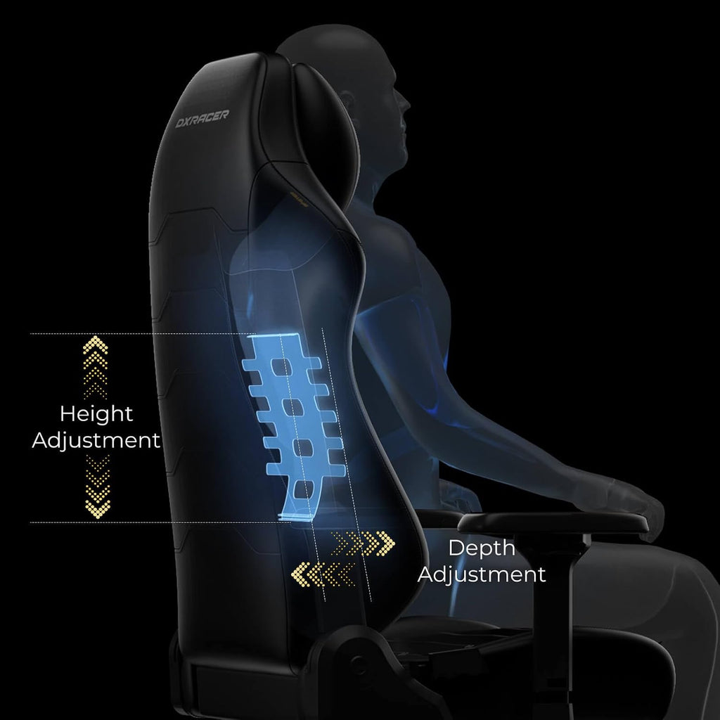 DXRacer Master XL Video Gaming Chairs for Adults, Ergonomic Reclining Computer Gaming Chair, Racing Style Height Adjustable (EPU Leatherette, Black Line)