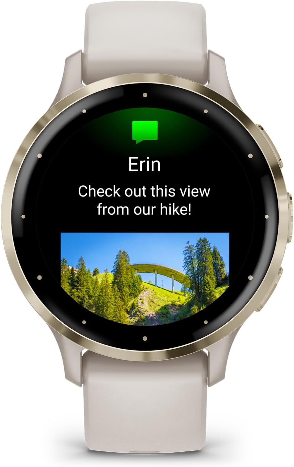 Garmin Venu 3S Soft Gold Stainless Steel Bezel 1.2-Inch AMOLED Touchscreen Display Smart Watch with 41mm Ivory Case and Silicone Band (Renewed)