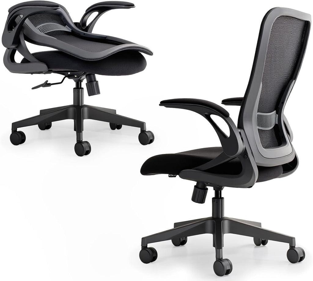 Tervo Model U Folding Office Chair Ergonomic Mesh Computer Chair for Small Room Adults Kids