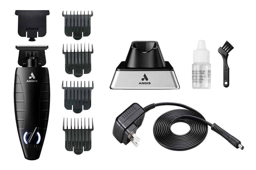 Andis GTX-EXO Black Label Special Edition, Professional Lithium-ion Electric Beard & Hair Trimmer, M-Force Technology, Cordless, Included Charging Stand, Black