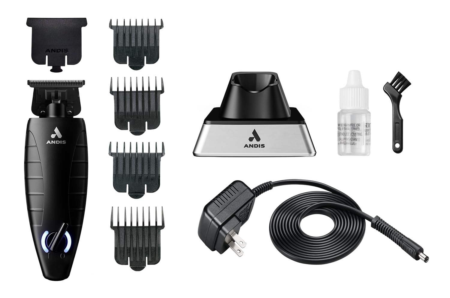 Andis GTX-EXO Black Label Special Edition, Professional Lithium-ion Electric Beard & Hair Trimmer, M-Force Technology, Cordless, Included Charging Stand, Black