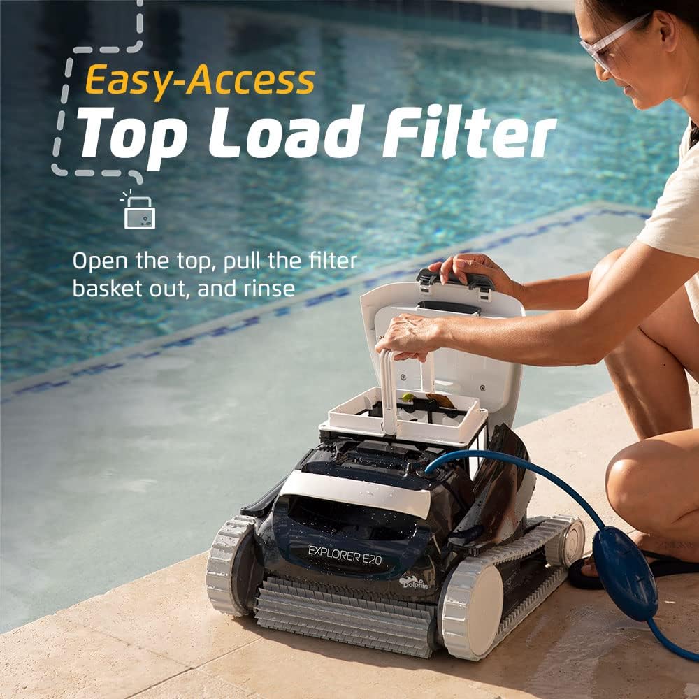 Dolphin (2026 Model) Explorer E20 Automatic Robotic Pool Vacuum Cleaner, Wall Climbing, Active Scrubber Brush