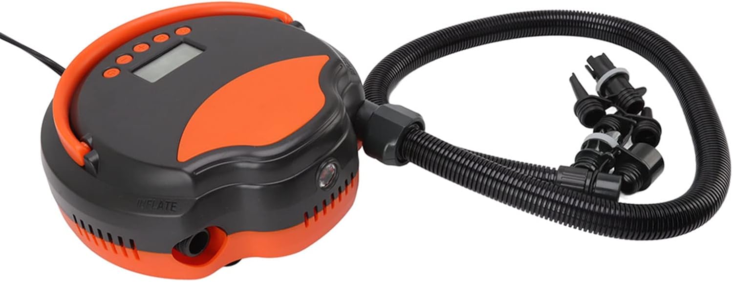 12V Vehicle Electric Air Pump High Pressure Inflatable Pump Electric Inflator for Paddle Board Surfboard Rubber Boat ABS Material 23.7 x 23.7 x 10.3cm
