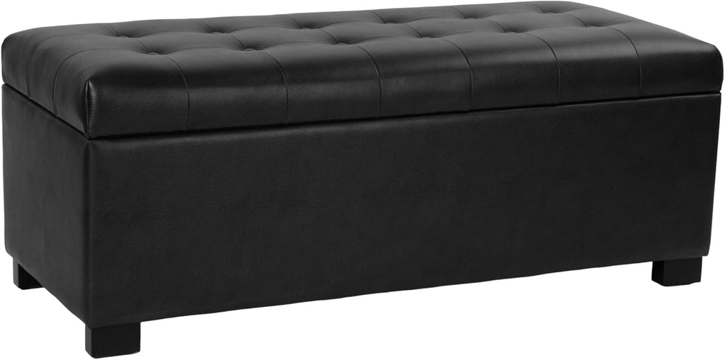 HomePop Large Tufted Storage Bench - Classic Black