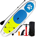Inflatable Stand Up Paddle Board Paw Paddler by Blue Water Toys - 11ft Nylon and Mesh Inflatable Paddle Board with 100% UV-Resistant Honeycomb EVA Pad, Complete SUP Set for Pets and Humans