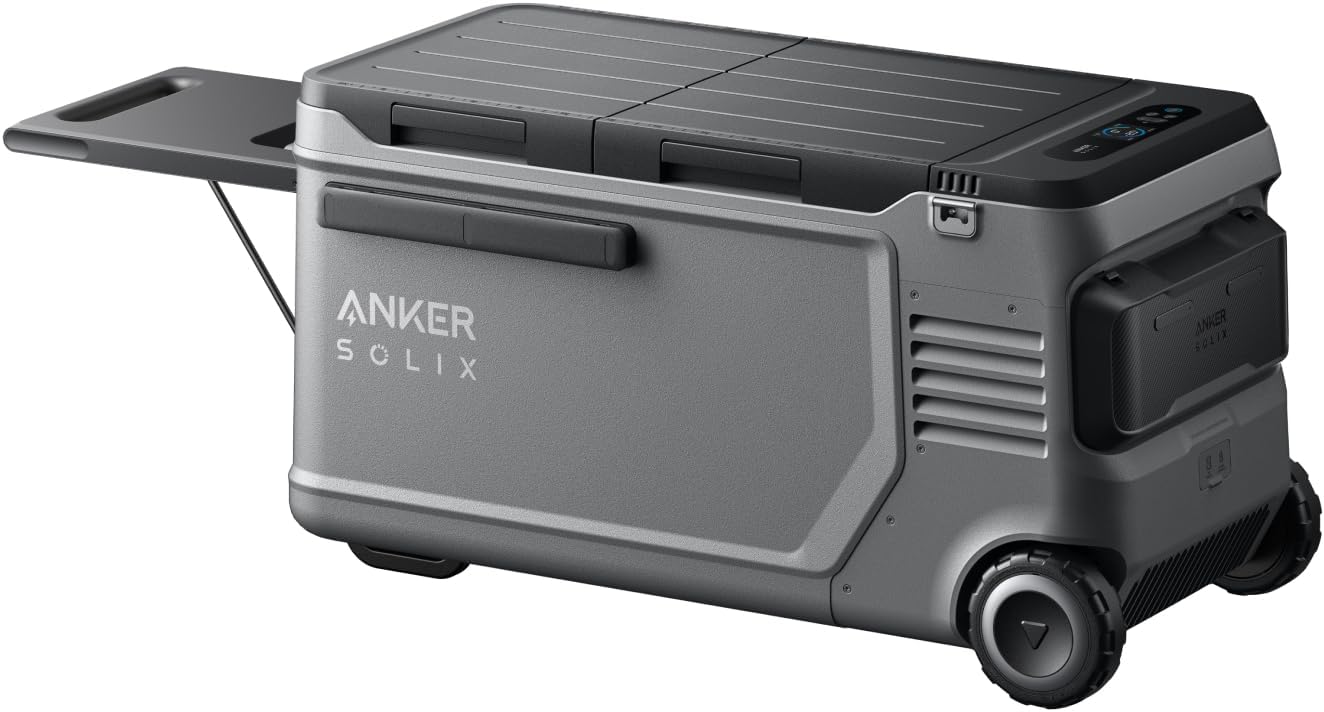 Anker SOLIX EverFrost 2 58L Cooler, 61 qt Car Refrigerator, Electric Cooler with 288Wh Battery, Powered by AC/DC or Solar,for Outdoor Camping, Travel, and Fishing, Fits in Trucks