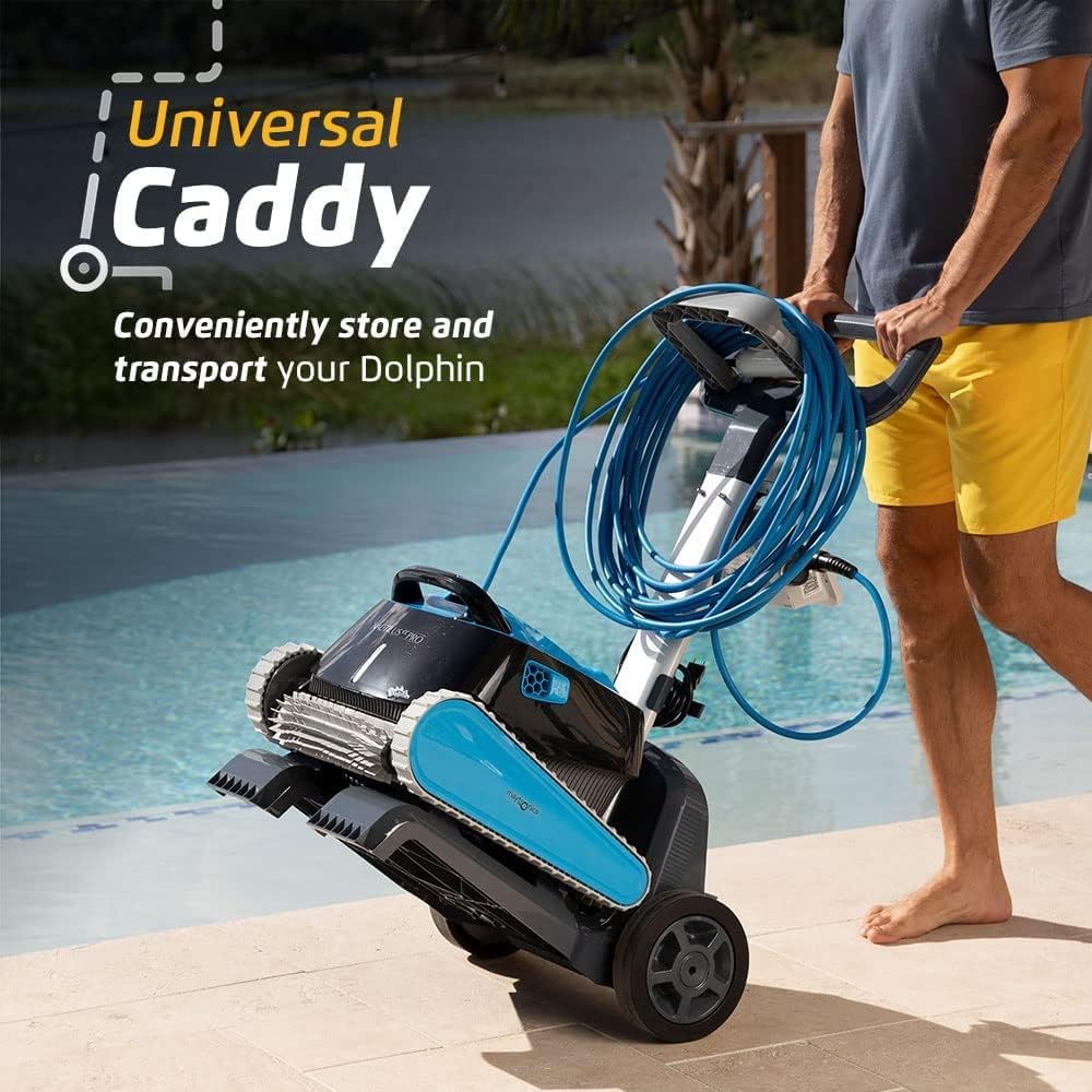 Dolphin Nautilus CC Pro Wi-Fi Automatic Robotic Pool Vacuum Cleaner Includes Caddy and Classic Cover for Storage and Protection, Ideal for In-Ground Pools up to 50 FT