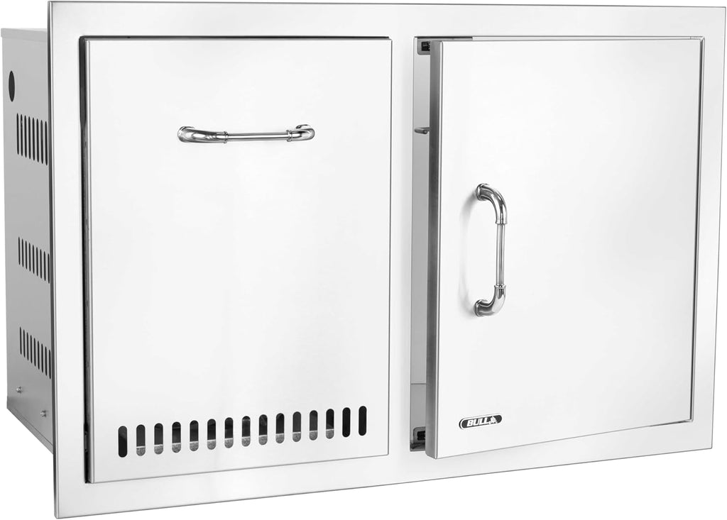 Bull Outdoor Products Premium Components for Outdoor Kitchen BBQ Island Door/Propane Drawer Combo with Reveal