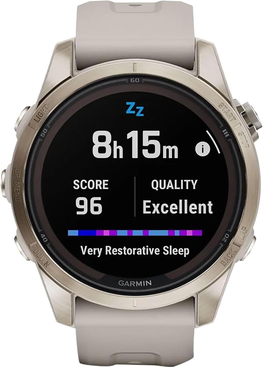 Garmin Fenix 7S Pro Solar, Sapphire, Soft Gold Steel, Light Sand Bundle with 2 Year Enhanced Protection Pack (Renewed)