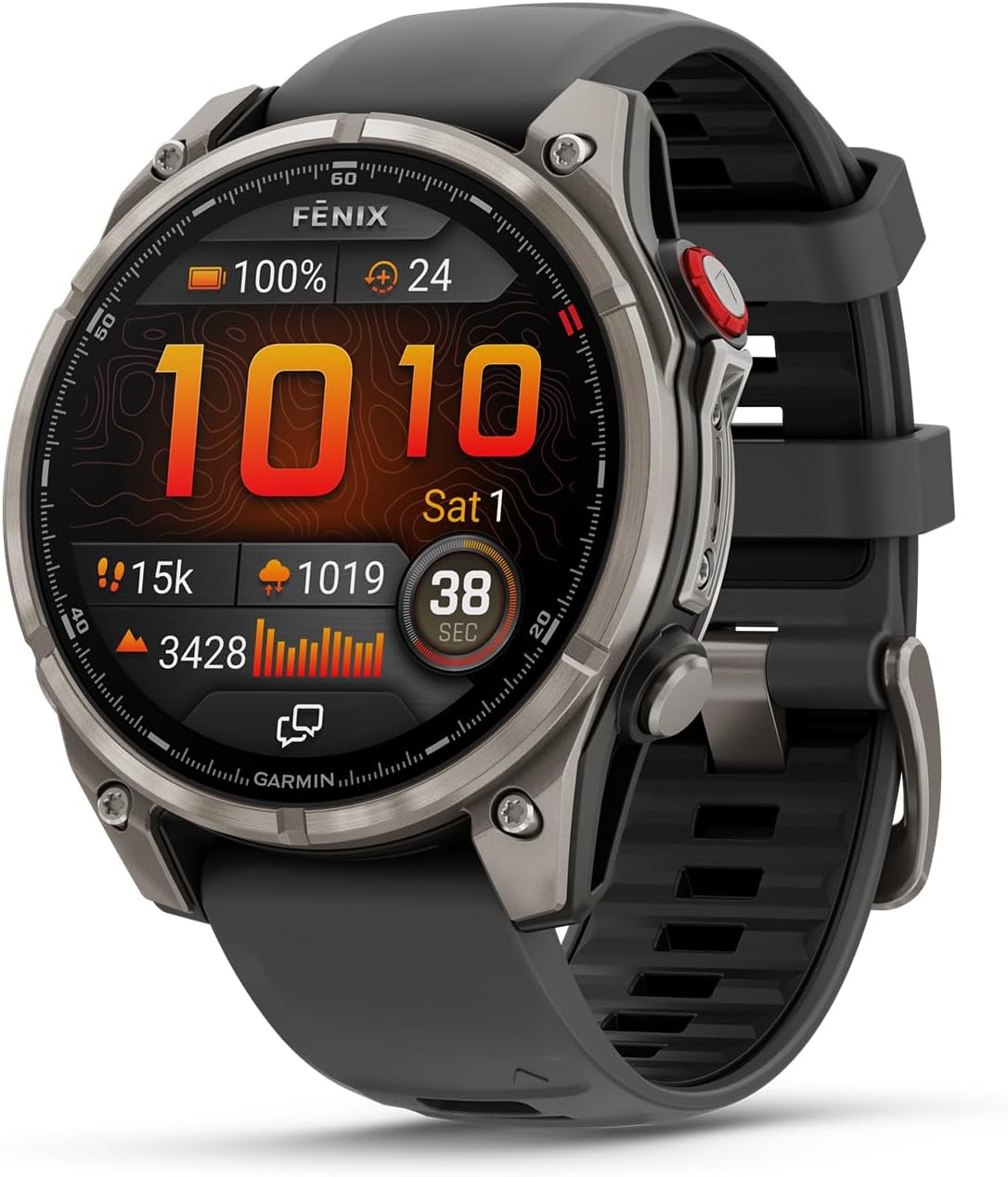 Garmin Fenix 8 Pro 47mm, AMOLED Display, inReach Technology, Premium Connected Multisport GPS Smartwatch, Sapphire, Titanium with Graphite/Black Silicone Band Bundle with Accessories