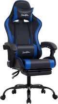Gaming Chair Office Chair Desk Chair with Footrest Lumbar Support Headrest Armrest Task Rolling Swivel Ergonomic E-Sports Adjustable PC Gamer Chair (Blue)