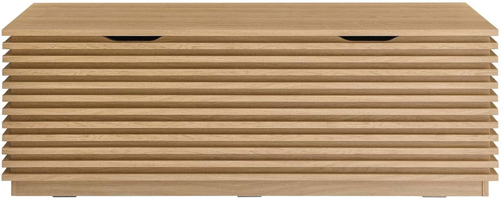 Modway Render 47' Wood Grain Storage Bench in Oak
