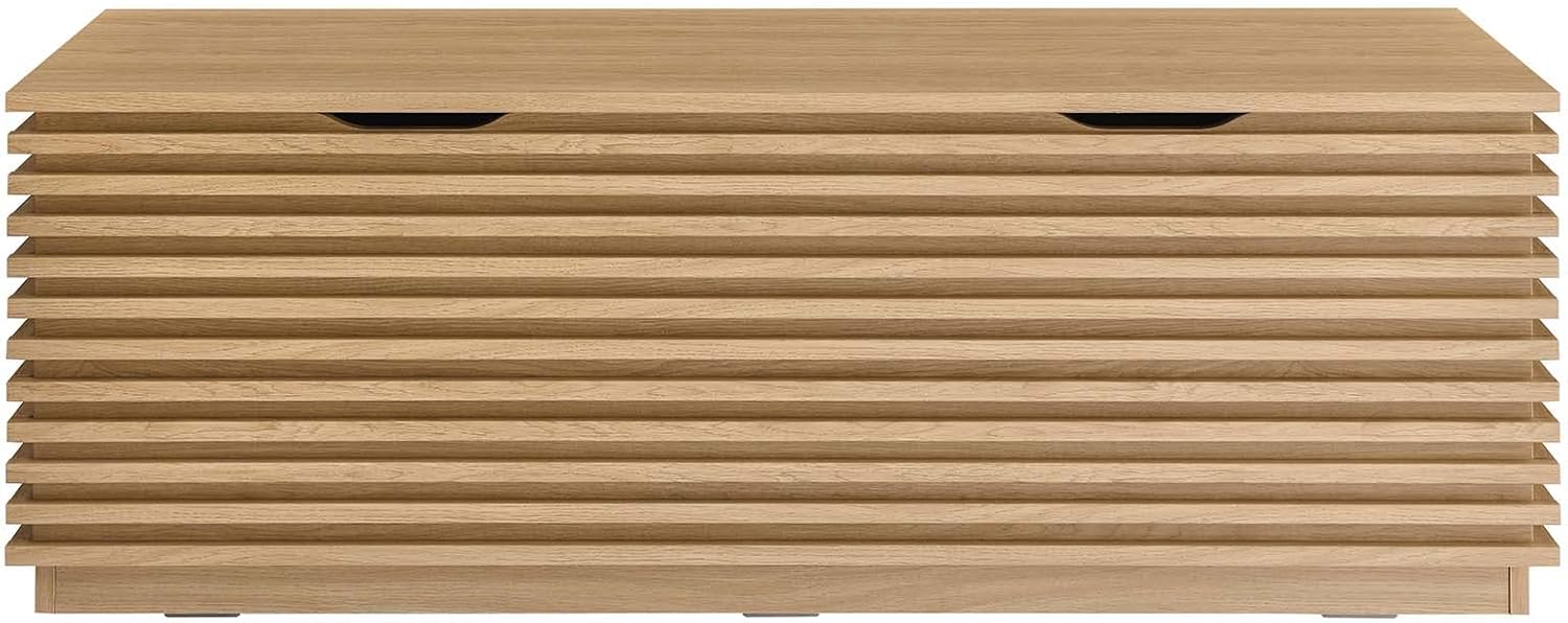 Modway Render 47' Wood Grain Storage Bench in Oak