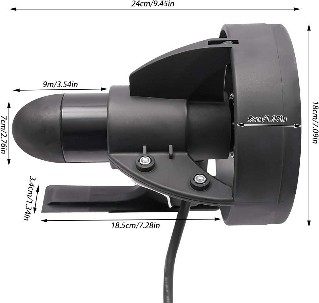 Underwater Thruster Underwater Scooter Electric Fin Stand Up Paddle Board 12V Sea Scooter for Paddleboard, Fishing Board, Surfboard, Max. Thrust: Within 1102.31 lbs