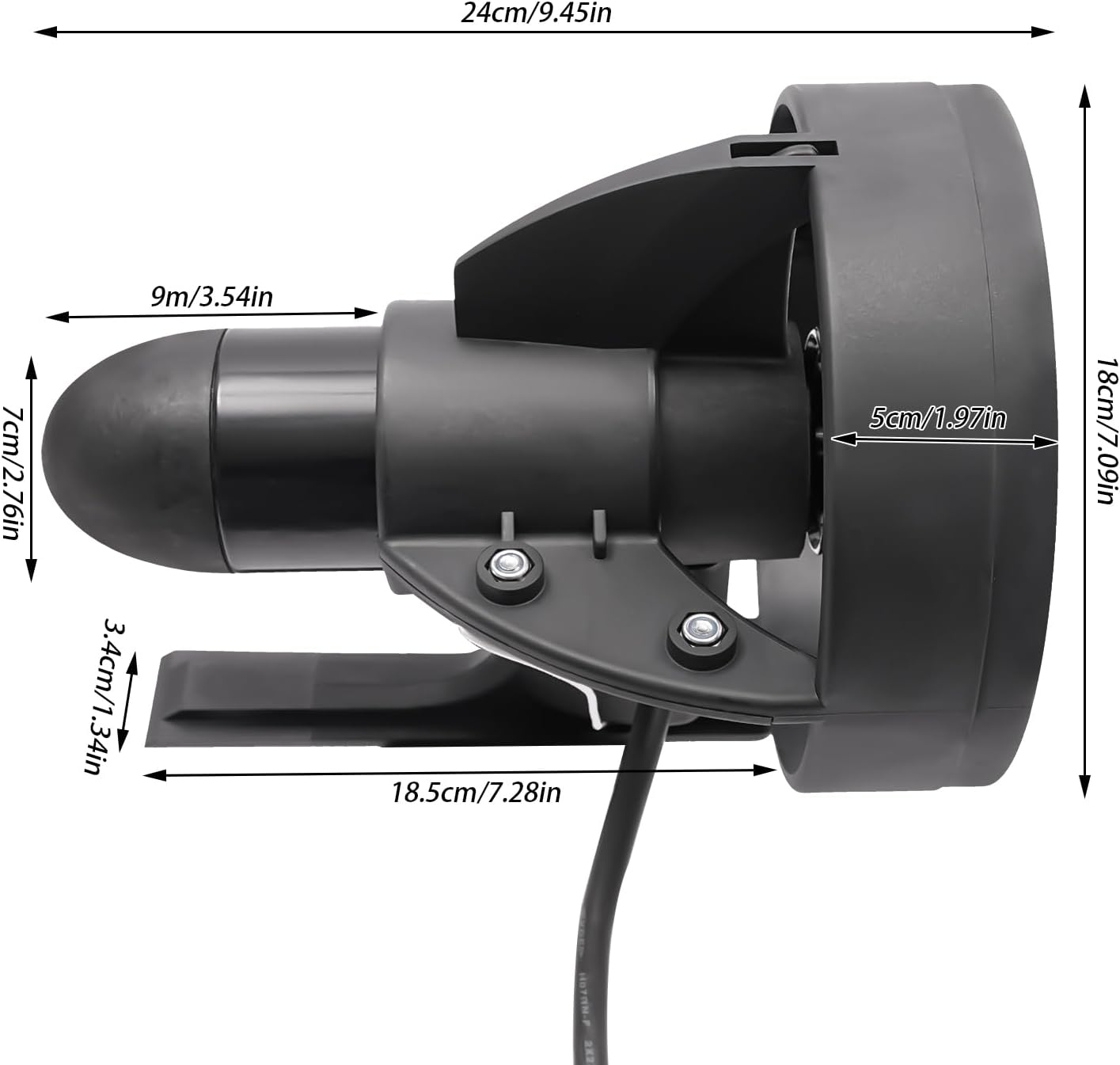Underwater Thruster Underwater Scooter Electric Fin Stand Up Paddle Board 12V Sea Scooter for Paddleboard, Fishing Board, Surfboard, Max. Thrust: Within 1102.31 lbs