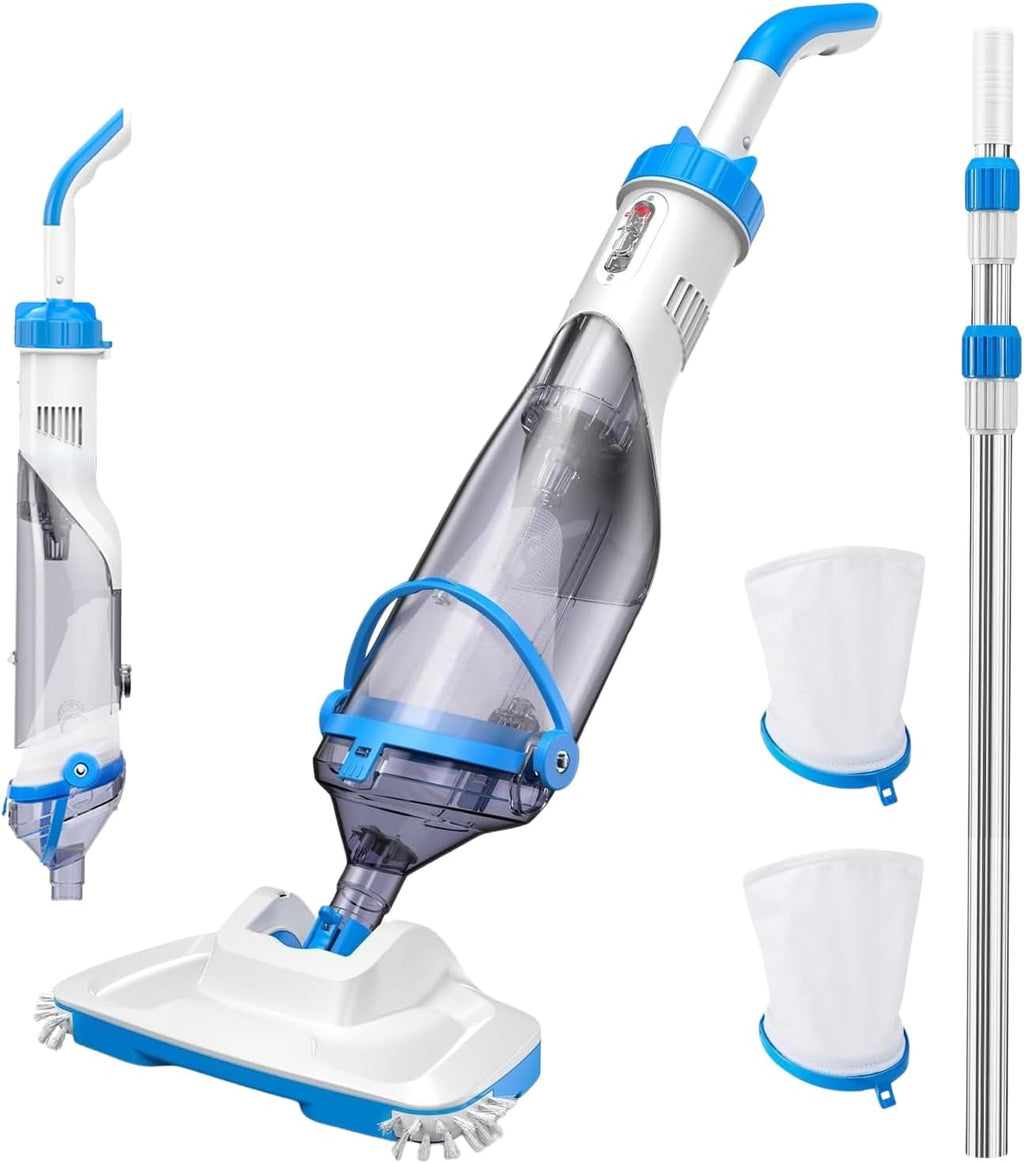Consciot 2026 Update for Motor, L2 Pool Vacuum for Above Ground & Inground Pools, Rechargeable Handheld Cleaner with Telescopic Pole, 18.5 GPM Suction, 13.4' Head, 60-Min Runtime