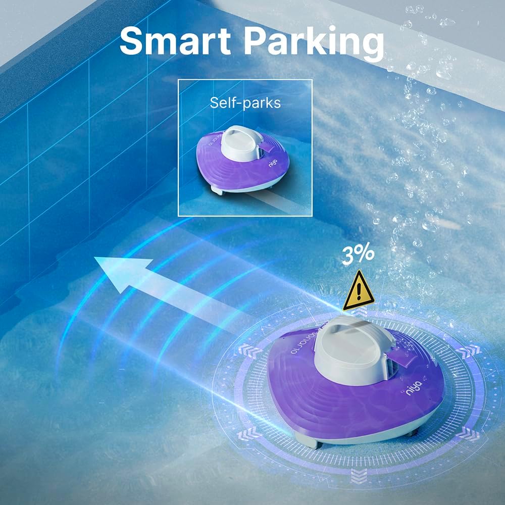 Niya Sonar 10 Cordless Robotic Above Ground Vacuum Pool Cleaner from The Creators of Dolphin, Up to 20 FT in Pool Length, Floor Cleaning Only
