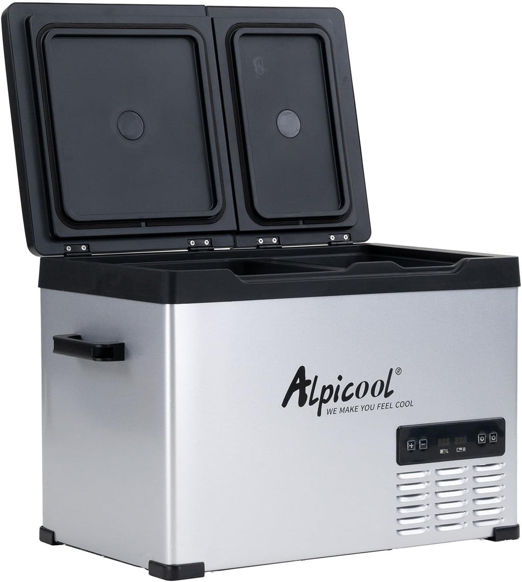Alpicool CHS55 Dual Temperature Control 12 Volt Refrigerator 42 Quart Portable Car Fridge Freezer (-4°F~68°F) for Truck,RV,Camping and Travel