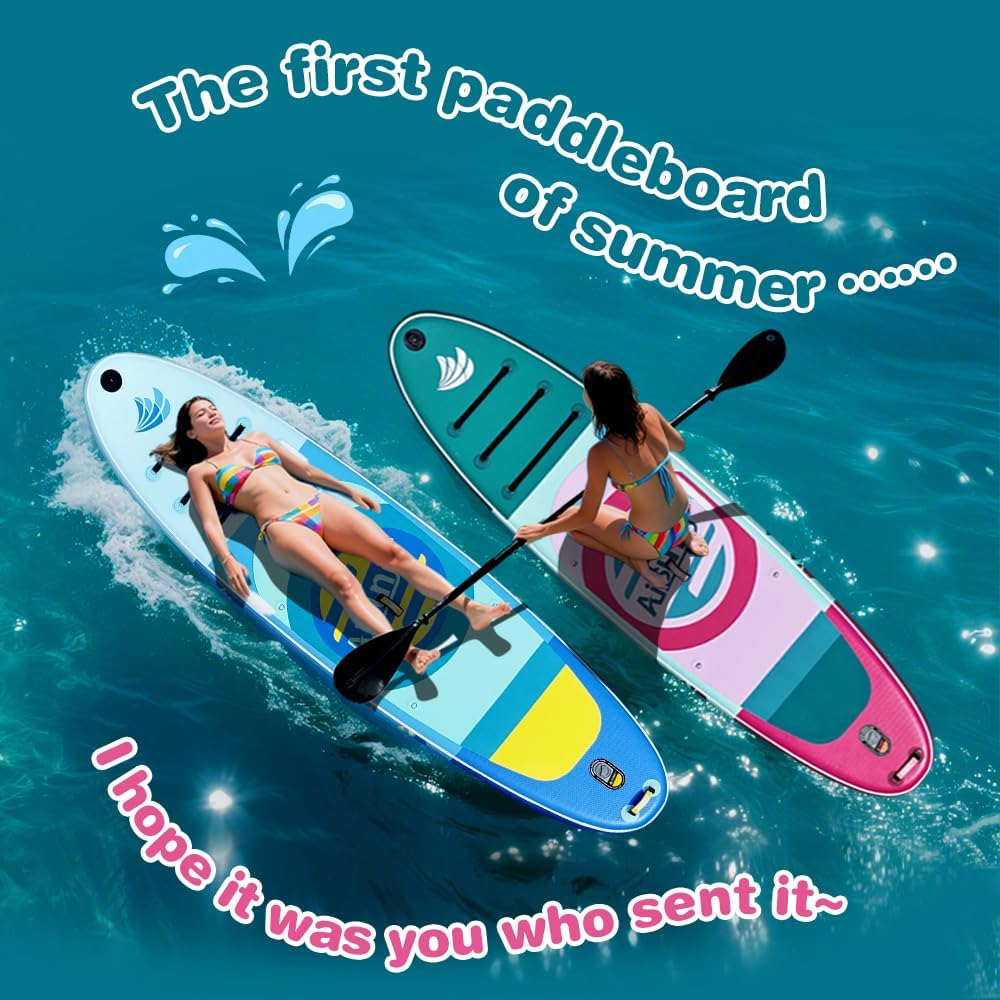 Inflatable Paddle Board for Adult, Paddle Board for All Skill Levels, Wide SUP Board with Primium Accessories Include SUP Carry Bag, Hand Pump& 10L Waterproof Bag