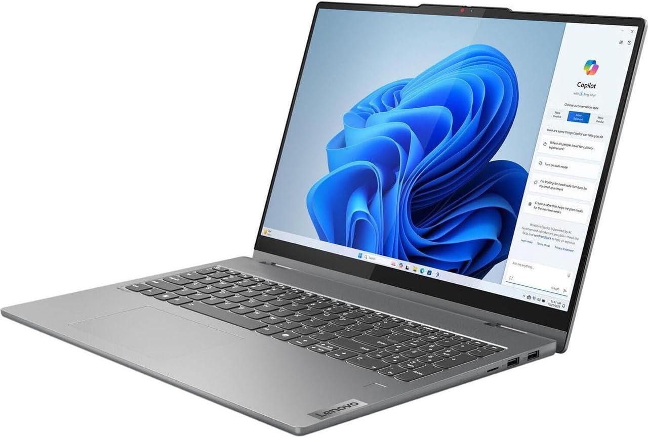 Lenovo IdeaPad 5 2-in-1 with AMD Ryzen 7 8845HS Processor, 16' WUXGA Touchscreen Display, 16GB LPDDR5X RAM, 1TB SSD, Digital Pen, Backlit KYB, FP Reader, and Win 11 Home