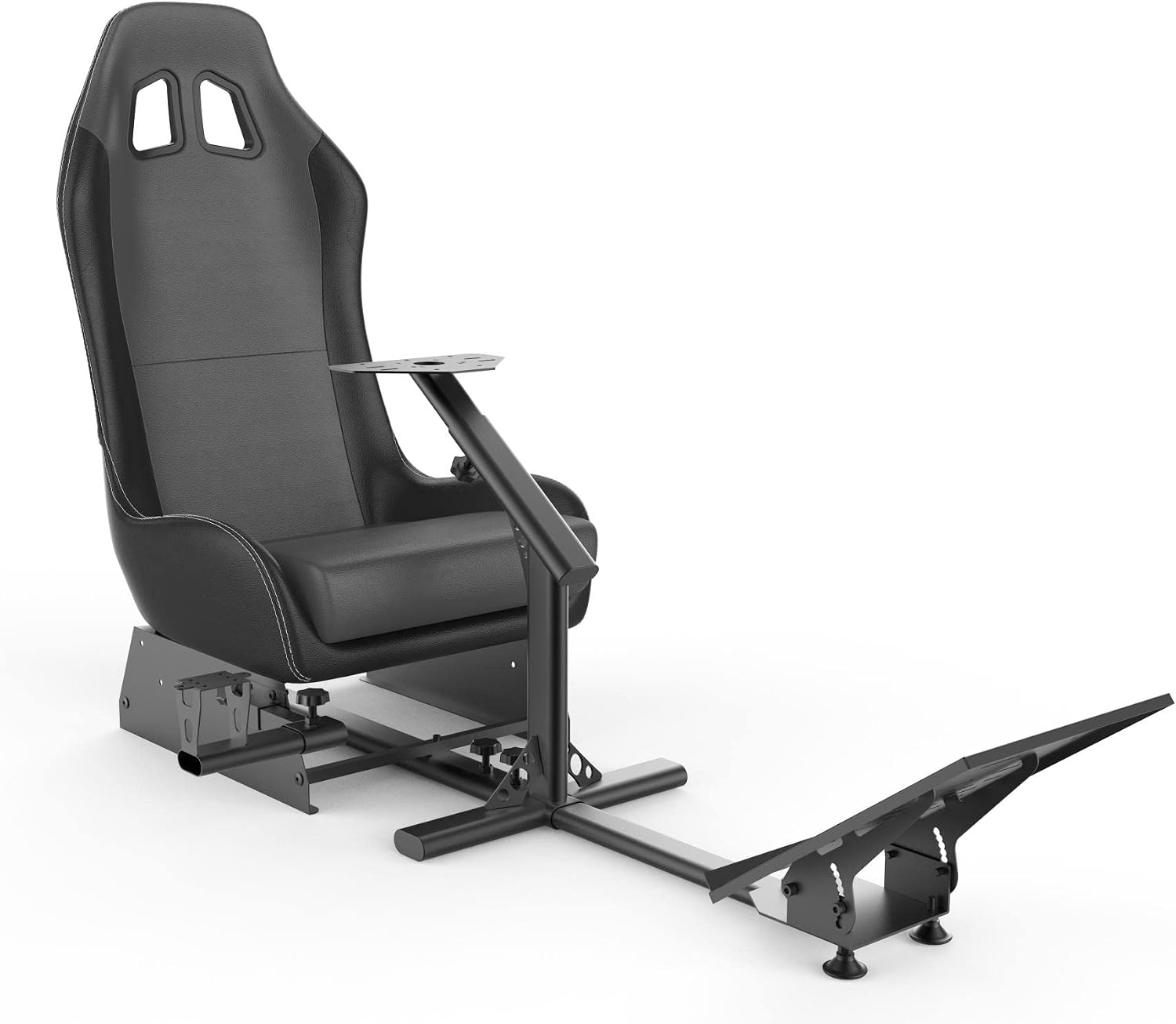 Sim Racing Cockpit with Seat | Compatible with G29 G920 G923 T248X T248 T300RS TX F458 T500RS| Easy to Install Racing Wheel Stand for PS5, Xbox, PC Gaming (Black/Grey)